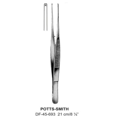 Potts-Smith Tissue Forceps, Straight, 1:2 Teeth, 21cm  (DF-45-693) by Dr. Frigz