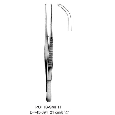 Potts-Smith Tissue Forceps, Curved, 1:2 Teeth, 21cm  (DF-45-694) by Dr. Frigz