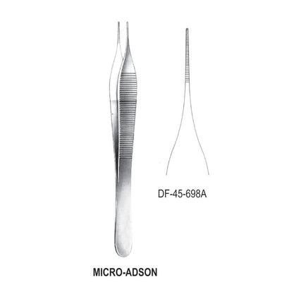 Micro-Adson Dressing Forceps, Straight, Serrated, 15cm (DF-45-698A)