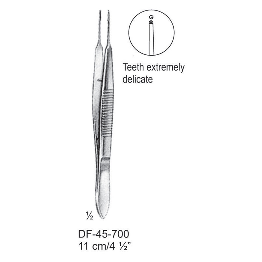 Tissue Forceps, Straight, Teeth Extremely Delicte, 11cm (DF-45-700) by Dr. Frigz