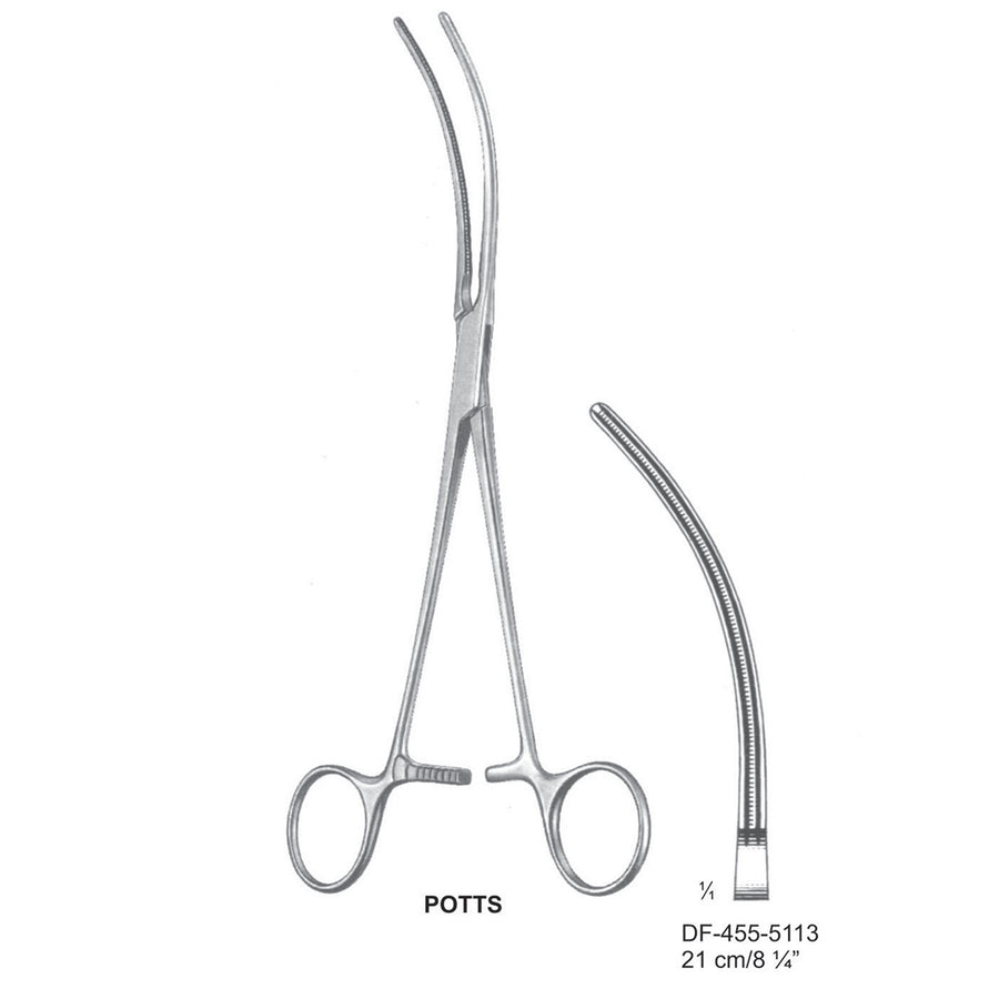 Potts Atrauma Multi Purpose Vascular Clamps, 21cm (DF-455-5113) by Dr. Frigz