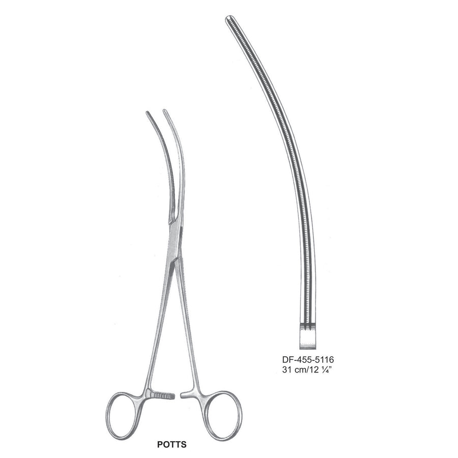 Potts Atrauma Multi Purpose Vascular Clamps, 31cm (DF-455-5116) by Dr. Frigz