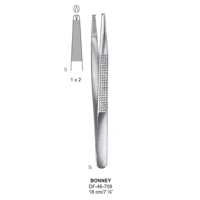 Boney Tissue Forceps, Straight, 1:2 Teeth, 18cm (DF-46-709)