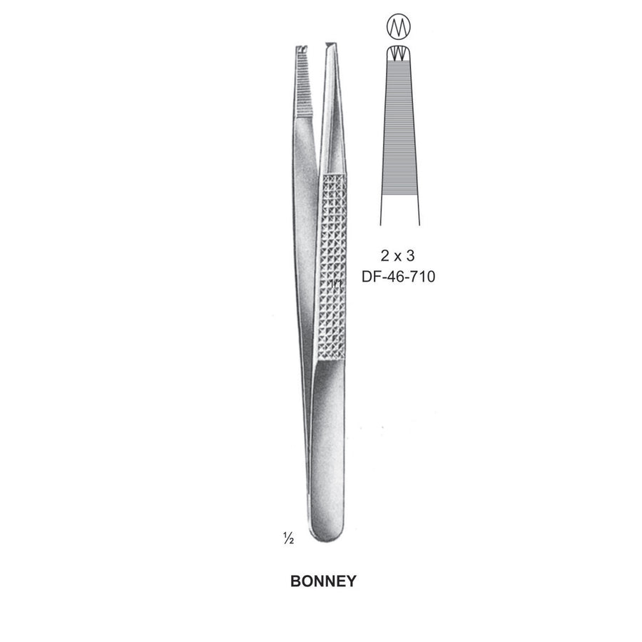 Boney Tissue Forceps, Straight, 2:3 Teeth, 18cm (DF-46-710) by Dr. Frigz