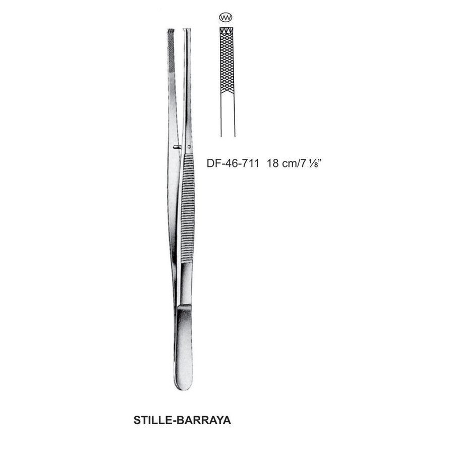 Stille-Barraya Tissue Forceps, 18cm (DF-46-711) by Dr. Frigz