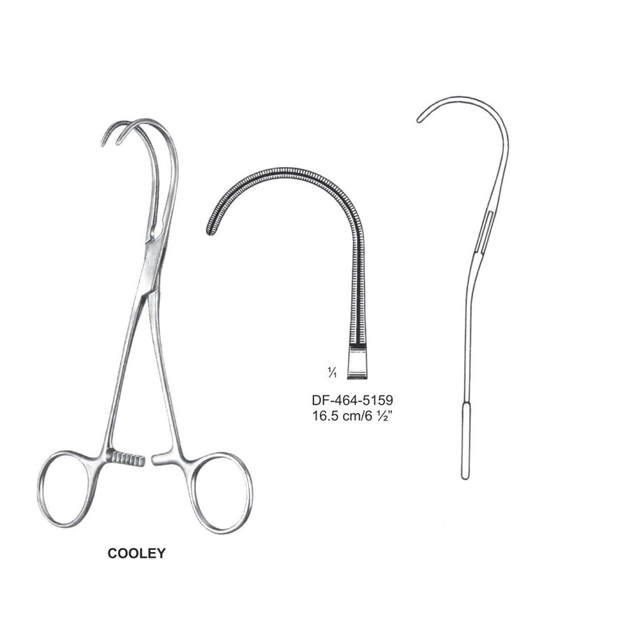 Cooley Atrauma Multi Purpose Vascular Clamps, 16.5cm (DF-464-5159) by Dr. Frigz