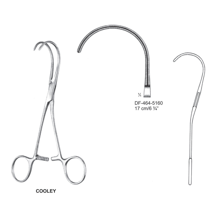 Cooley Atrauma Multi Purpose Vascular Clamps, 17cm (DF-464-5160) by Dr. Frigz