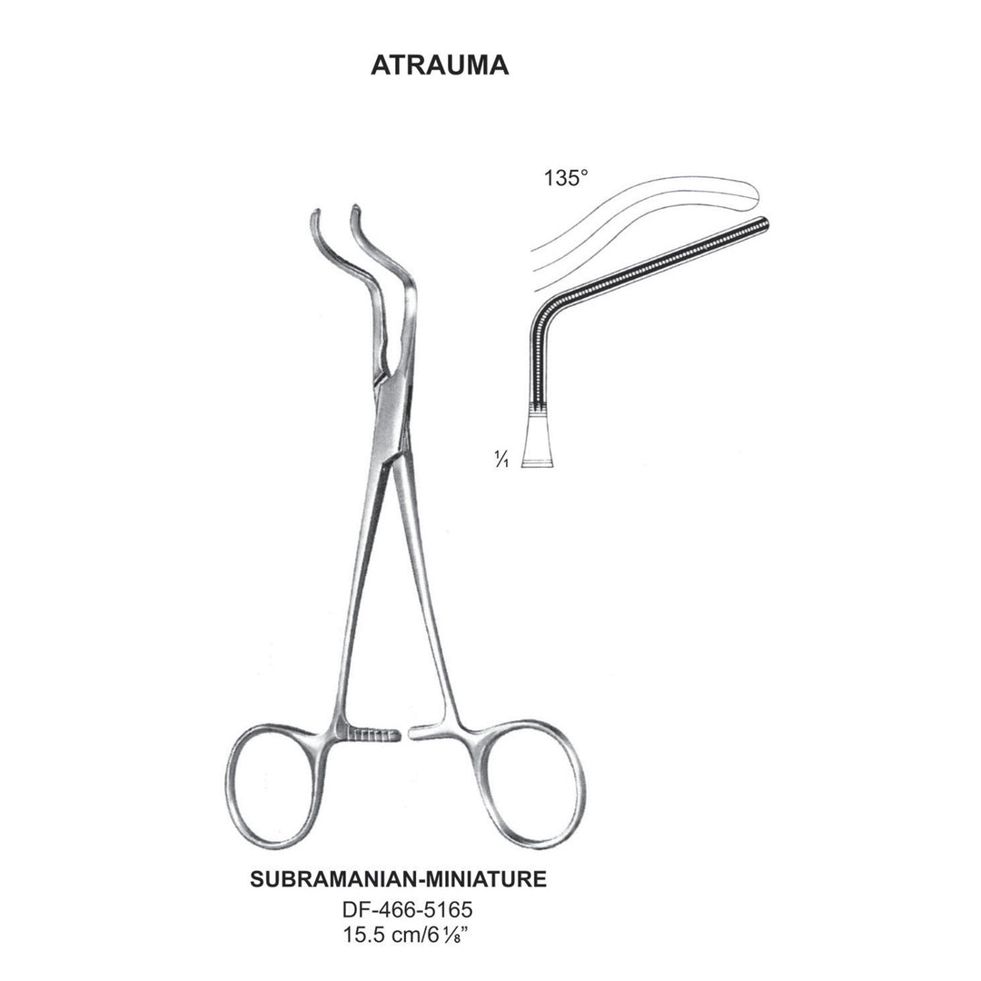 Subramanian-Miniature Atrauma Aortic Clamps 15.5cm (DF-466-5165) by Dr. Frigz