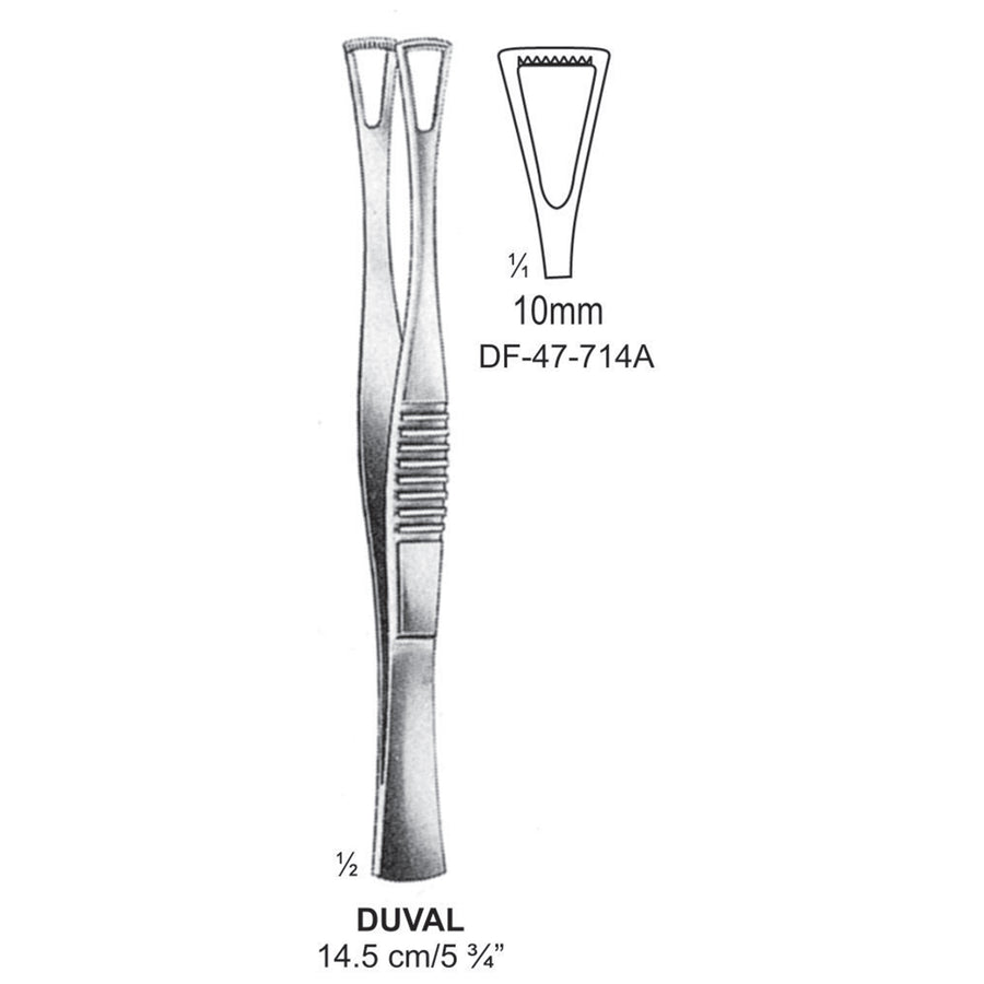 Duval Grasping Forceps, 10mm , 14.5cm  (DF-47-714A) by Dr. Frigz