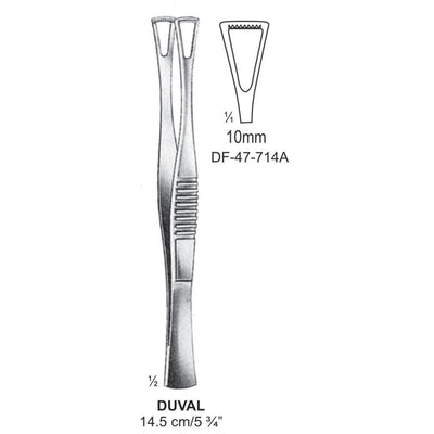 Duval Grasping Forceps, 10mm , 14.5cm  (DF-47-714A)