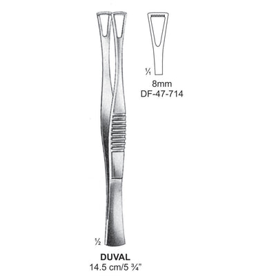 Duval Grasping Forceps, 8mm , 14.5cm  (DF-47-714)