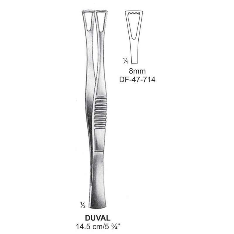 Duval Grasping Forceps, 8mm , 14.5cm  (DF-47-714) by Dr. Frigz