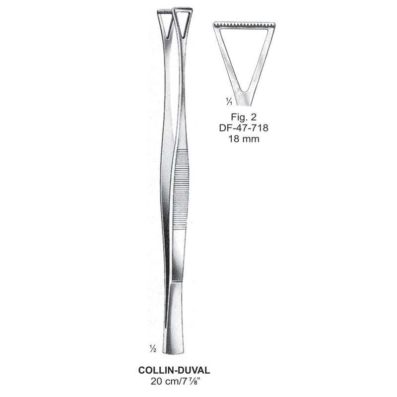 Collin-Duval Grasping Forceps, Fig.2, 18mm , 20cm (DF-47-718) by Dr. Frigz