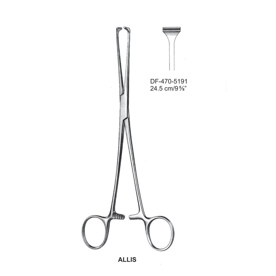 Allis Atrauma Intestinal And Tissu Grasping Forceps, 24.5cm (DF-470-5191) by Dr. Frigz