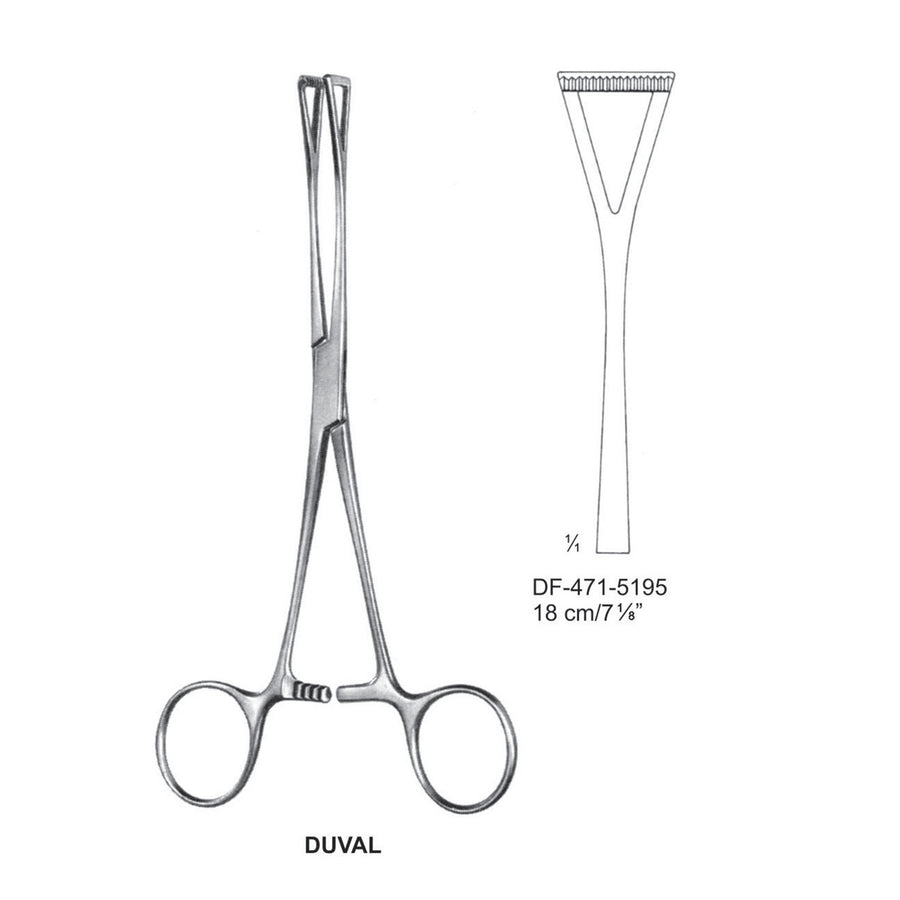 Duval Atrauma Intestinal And Tissu Grasping Forceps, 18cm (DF-471-5195) by Dr. Frigz