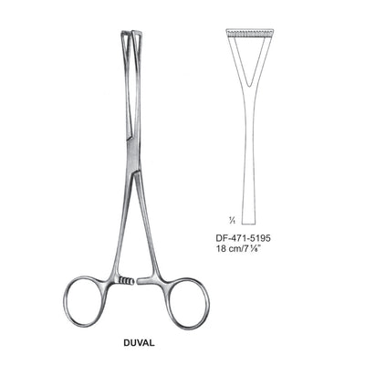 Duval Atrauma Intestinal And Tissu Grasping Forceps, 18cm (DF-471-5195)