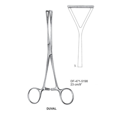 Duval Atrauma Intestinal And Tissu Grasping Forceps, 23cm (DF-471-5198)