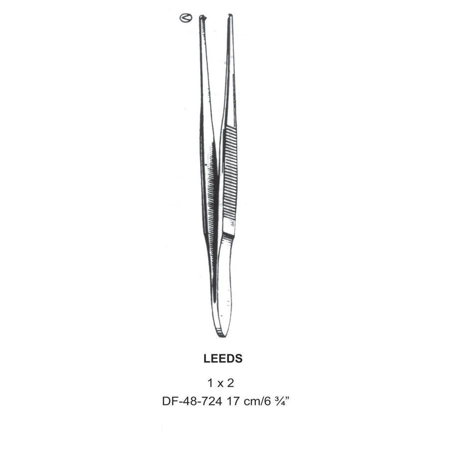 Leeds Tissue Forceps, Straight, 1:2 Teeth, 15cm  (DF-48-724) by Dr. Frigz