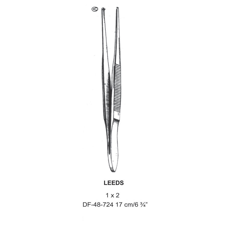 Leeds Tissue Forceps, Straight, 1:2 Teeth, 15cm  (DF-48-724) by Dr. Frigz