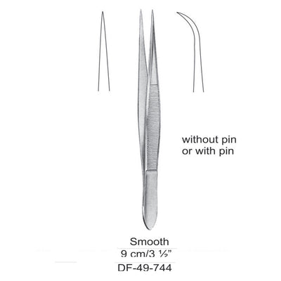 Fine Pattern Forceps, Straight, Smooth, 9cm (DF-49-744)