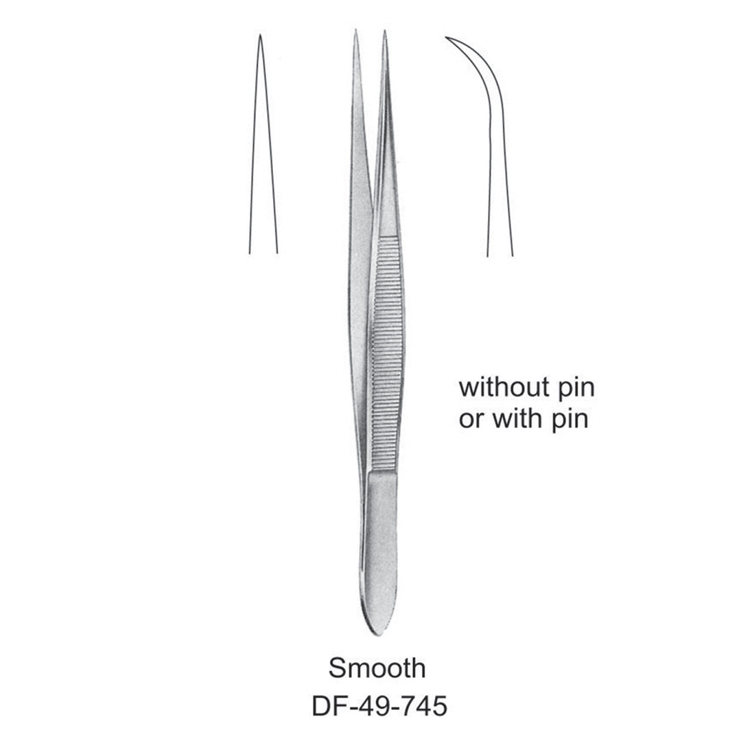 Fine Pattern Forceps, Curved, Smooth, 9cm (DF-49-745) by Dr. Frigz