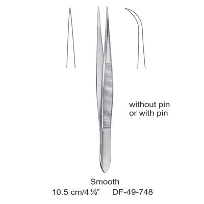 Fine Pattern Forceps, Straight, Smooth, 10.5cm (DF-49-748)