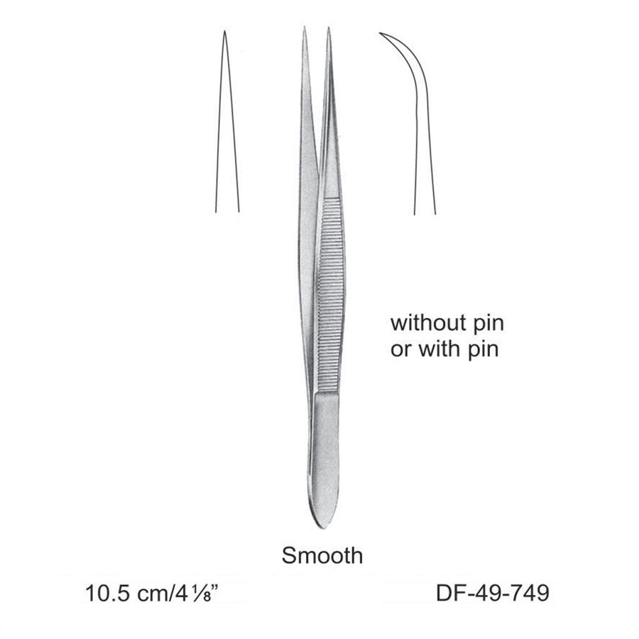 Fine Pattern Forceps, Curved, Smooth, 10.5cm (DF-49-749) by Dr. Frigz