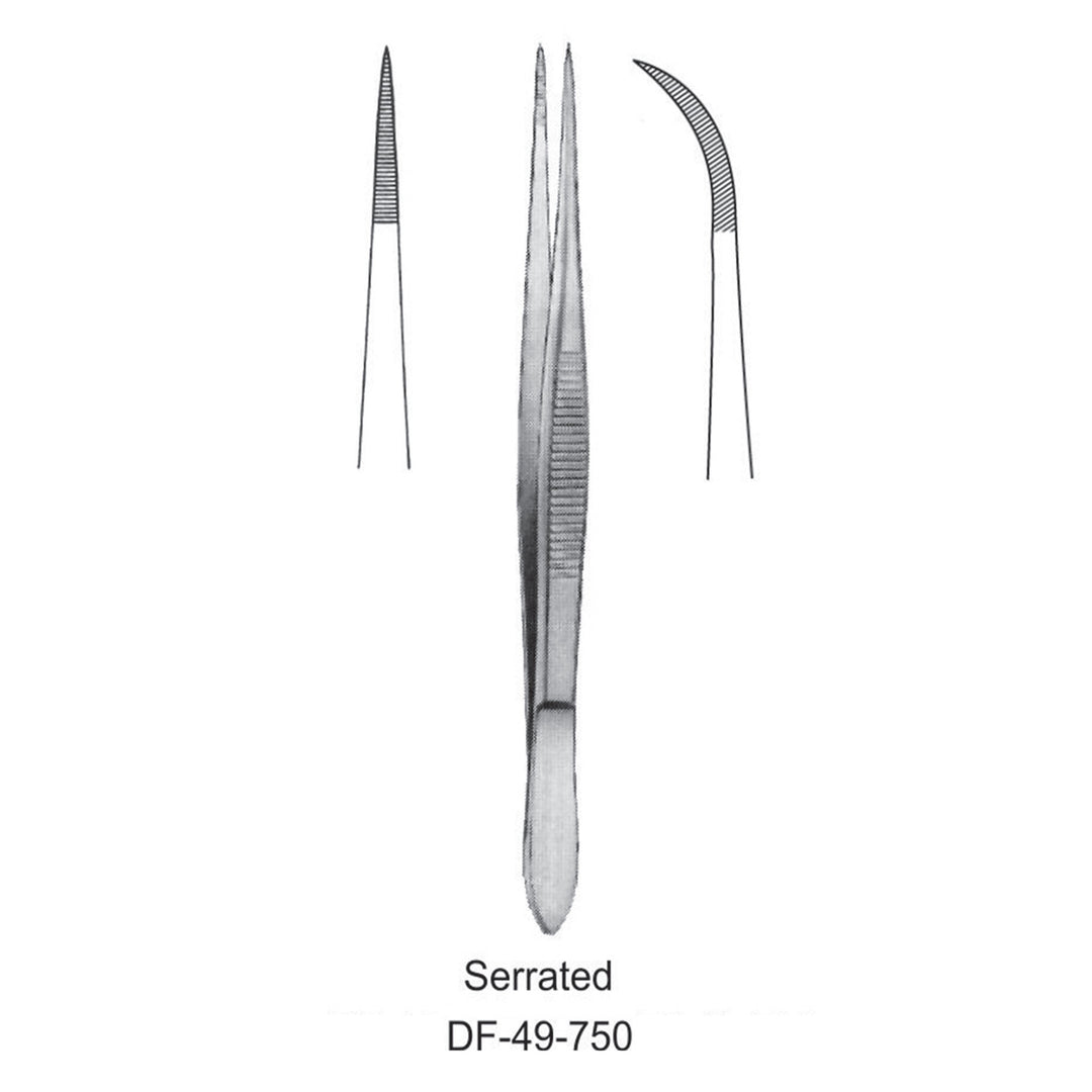 Fine Pattern Forceps, Straight, Serrated, 10.5cm (DF-49-750) by Dr. Frigz