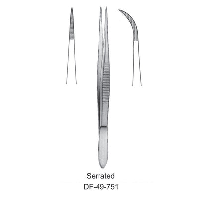 Fine Pattern Forceps, Curved, Serrated, 10.5cm (DF-49-751)