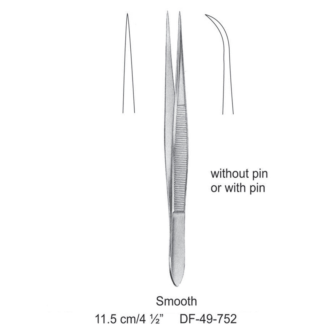 Fine Pattern Forceps, Straight, Smooth, 11.5cm (DF-49-752) by Dr. Frigz