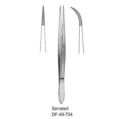 Fine Pattern Forceps, Straight, Serrated, 11.5cm (DF-49-754)
