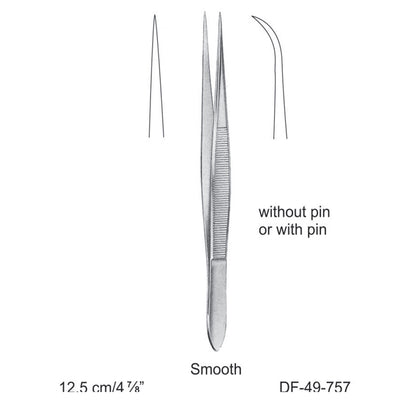Fine Pattern Forceps, Curved, Smooth, 12.5cm (DF-49-757)