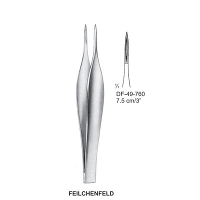 Feilchenfeld Splinter Forceps, Straight, 7.5cm (DF-49-760)