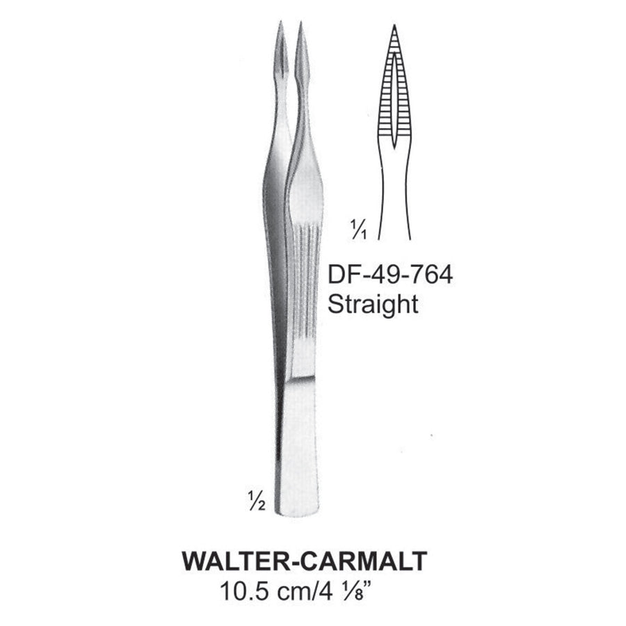 Walter-Carmalt Splinter Forceps, Straight, 10.5cm (DF-49-764) by Dr. Frigz