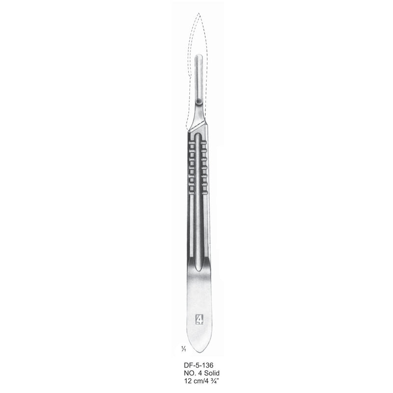 Standard Scalpel Handles No.4 Solid 12cm  (DF-5-136) by Dr. Frigz