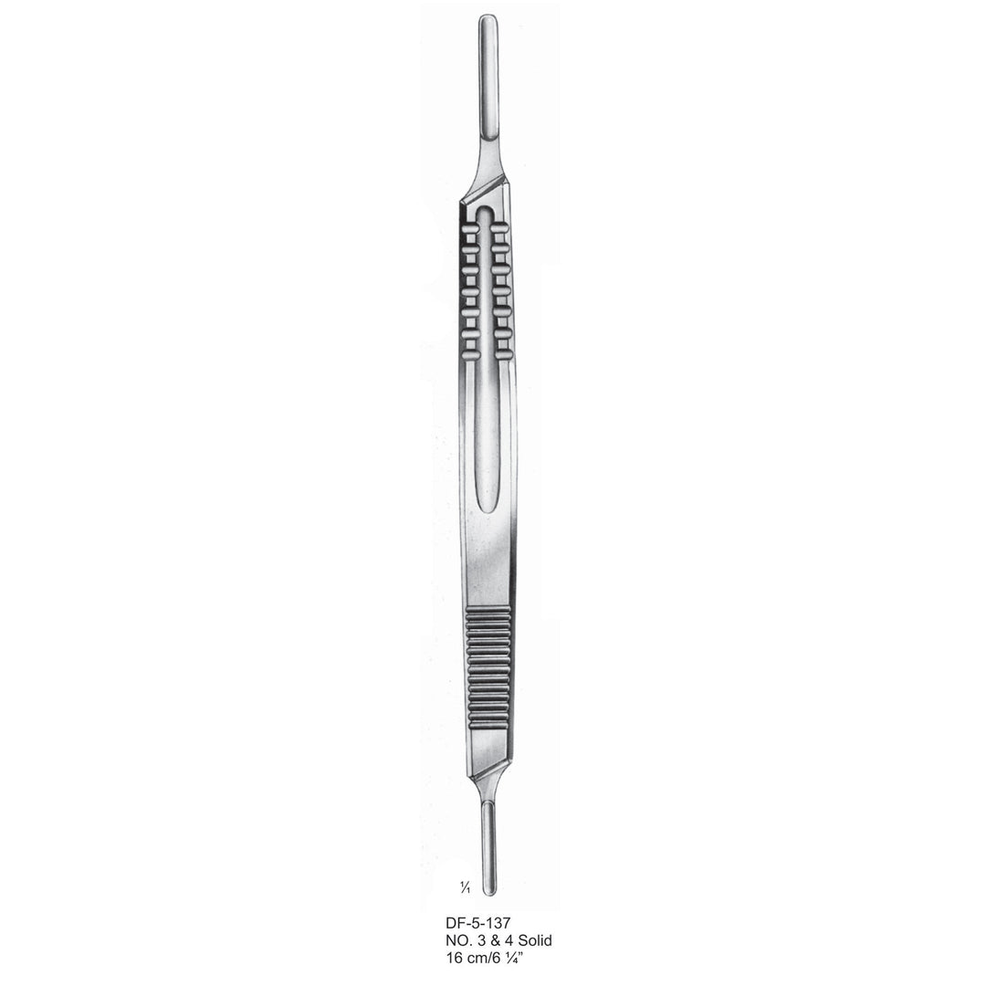 Scalpel Handles No.3+4, Double-Ended Solid 16cm  (DF-5-137) by Dr. Frigz