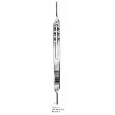 Scalpel Handles No.3+4, Double-Ended Solid 16cm  (DF-5-137) by Dr. Frigz
