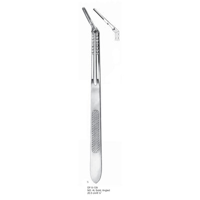 Scalpel Handle No.4L, Solid, Angled, 20.5cm  (DF-5-139) by Dr. Frigz