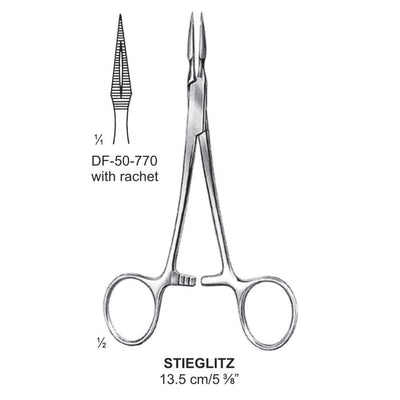 Stieglitz Splinter Forceps, Without Rachet, Straight, 13.5cm (DF-50-770A) by Dr. Frigz