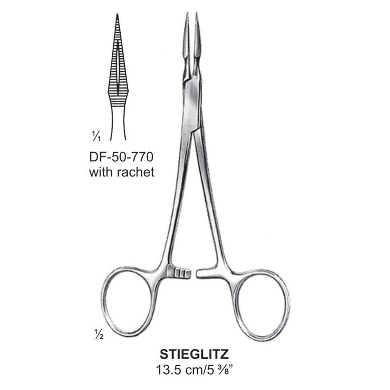 Stieglitz Splinter Forceps, Without Rachet, Straight, 13.5cm (DF-50-770A) by Dr. Frigz