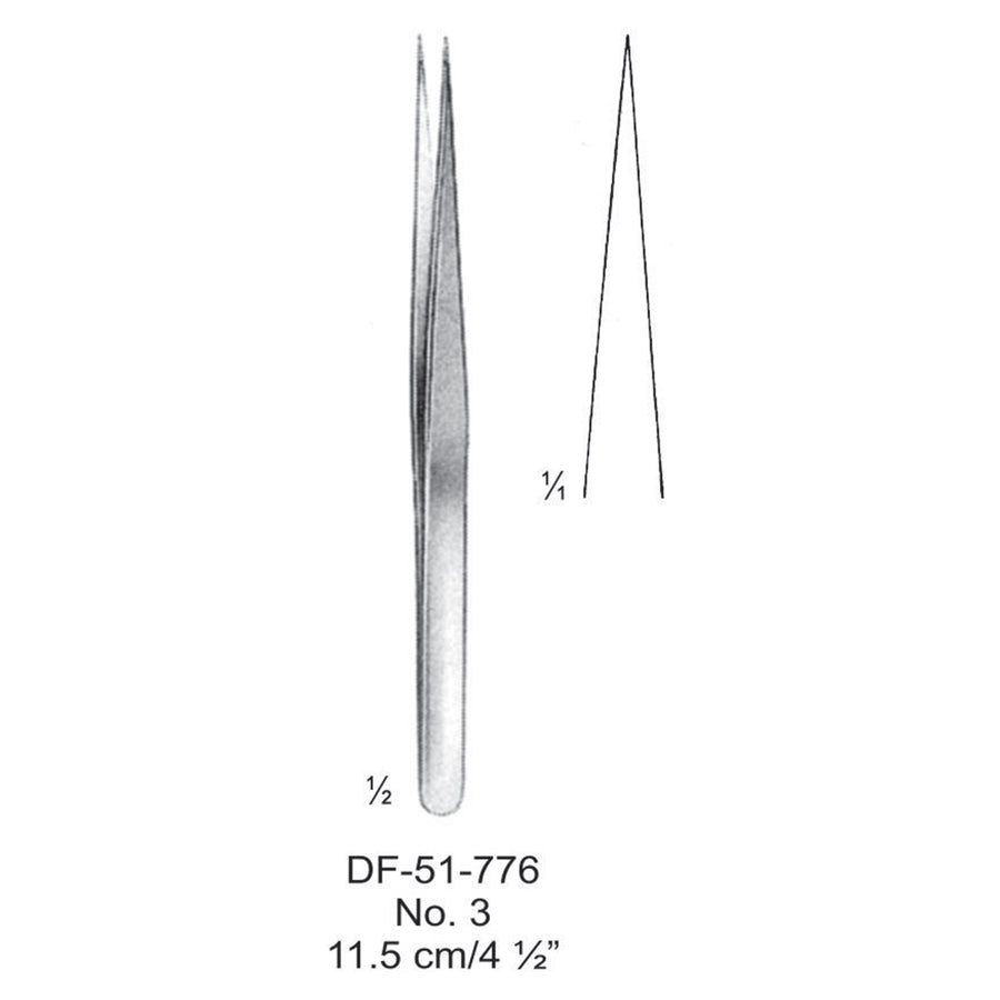 Jewelers Micro Forceps, No.3, Straight, 11.5cm (DF-51-776) by Dr. Frigz