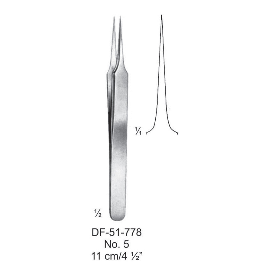 Jewelers Micro Forceps, No.5, Straight, 11cm (DF-51-778) by Dr. Frigz