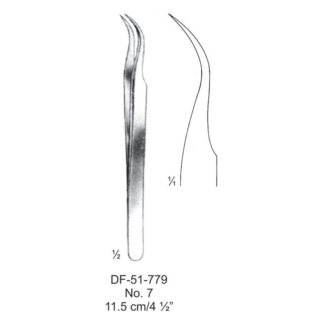 Jewelers Micro Forceps, No.7, Angled, 11cm (DF-51-779) by Dr. Frigz
