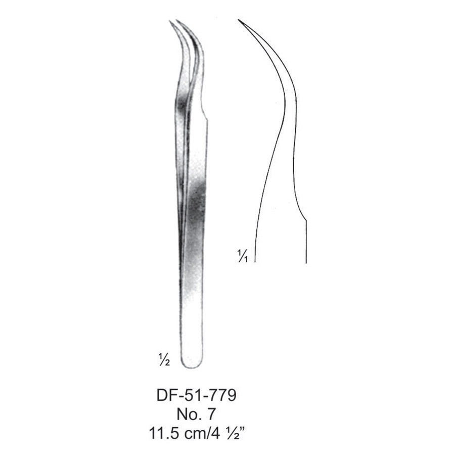 Jewelers Micro Forceps, No.7, Angled, 11cm (DF-51-779) by Dr. Frigz