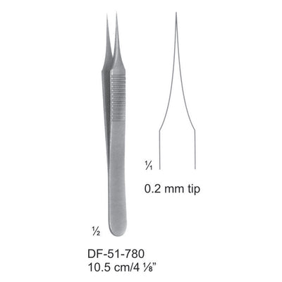 Micro Forceps, 0.2mm Tip, Straight, 10.5cm (DF-51-780)