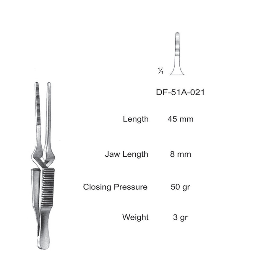 Diethrich  Bulldog Clamps, Straight, 45mm (DF-51A-021) by Dr. Frigz