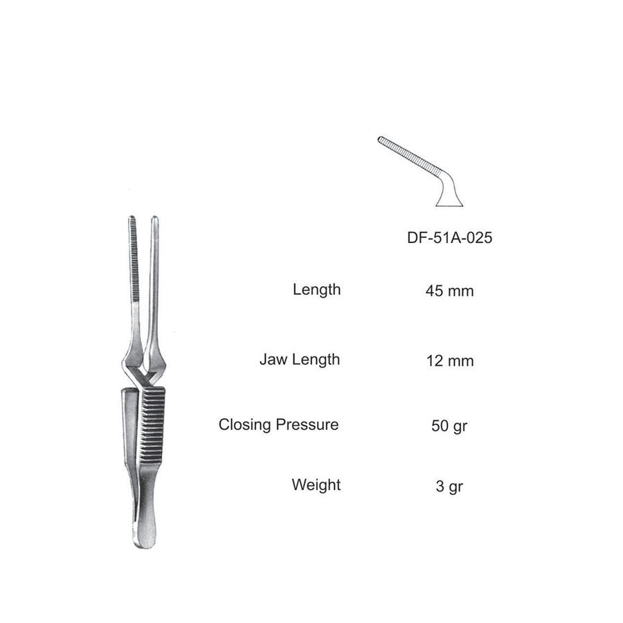 Diethrich  Bulldog Clamps, Angled, 45mm (DF-51A-025) by Dr. Frigz