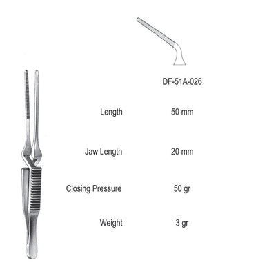 Diethrich  Bulldog Clamps, Angled, 50mm (DF-51A-026)