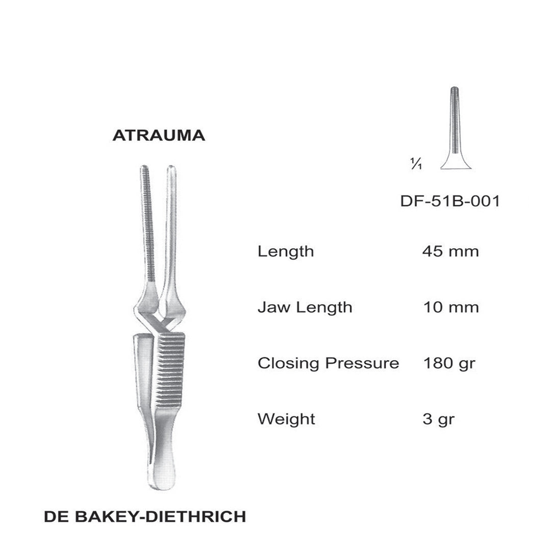 Debakey Bulldog Atrauma Bulldog Clamp, Straight, 45mm (DF-51B-001) by Dr. Frigz