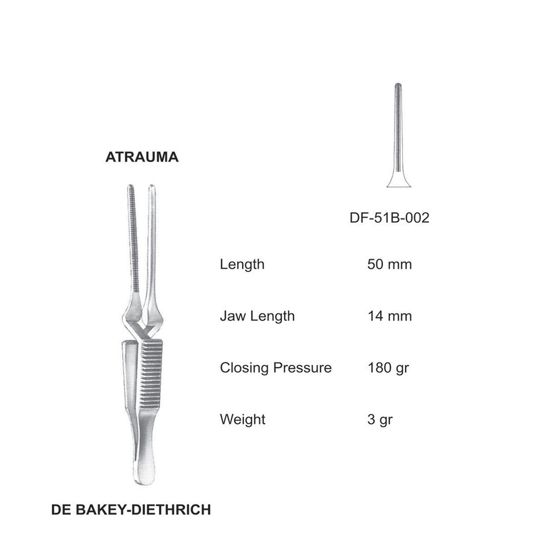 Debakey Bulldog Atrauma Bulldog Clamp, Straight, 50mm (DF-51B-002) by Dr. Frigz